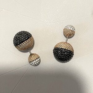 Authentic Swarovski double ball stud earrings